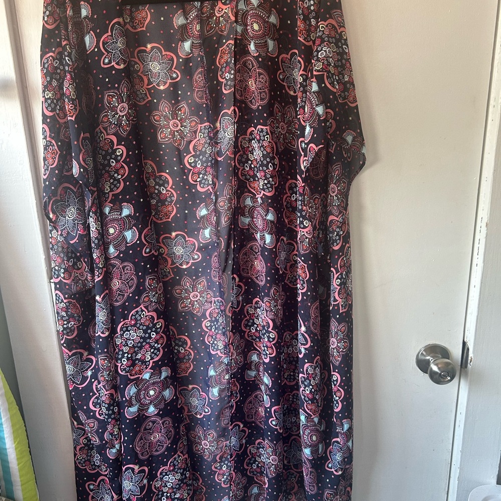 Lane Bryant Blue and Pink Shrug Sweater